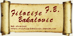 Filotije Bakalović vizit kartica